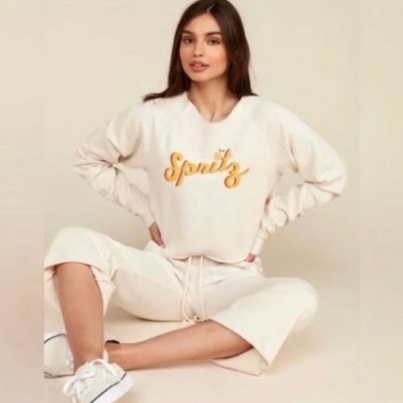 MATE the Label Tops - Mate The Label Donny Spritz Oversized Cropped Sweatshirt Organic Cotton Lounge